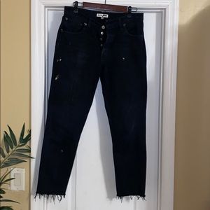 Redone Levi’s Raw hem high waisted crop